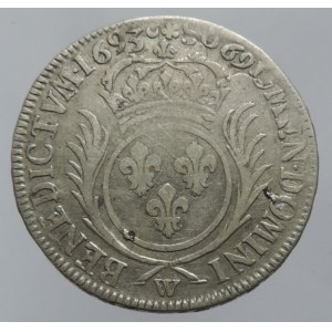 Francie, Ludvík XIV. 1643-1715, 1/2 Ecu 1693 W Lille