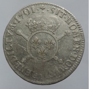Francie, Ludvík XIV. 1643-1715, 1/2 Ecu 1701 A Paříž