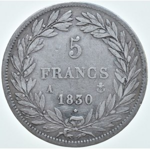 Francie, Ludvík Filip I. 1830-1848 , 5 Frank 1830 A Paříž