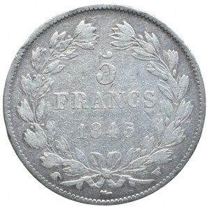 Francie, Ludvík Filip I. 1830-1848, 5 Frank 1845 W Lille