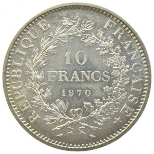 Francie, V.republika, 1959 -, 10 Frank 1970, KM# 932, Ag900, 25g