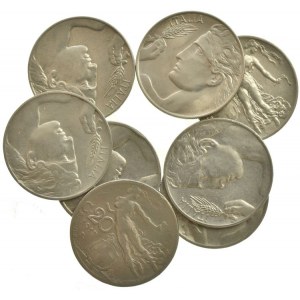 Itálie, Viktor Emanuel III. 1900-1946, 20 centesimi 1908, 09, 12, 13, 14, 20, 21, 22, 8 ks