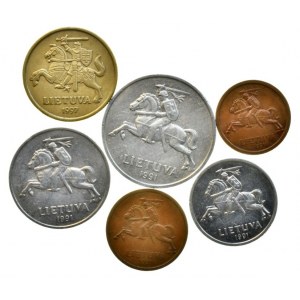 Litva, 20 cent 1991, 1997, 10 cent 1991, 5 cent 1991, 2 cent 1991, 1 cent 1991, 6 ks