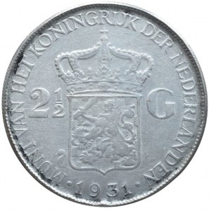 Nizozemí, Wilhelmina I. 1890-1948, 2 1/2 Gulden 1931 KM#165