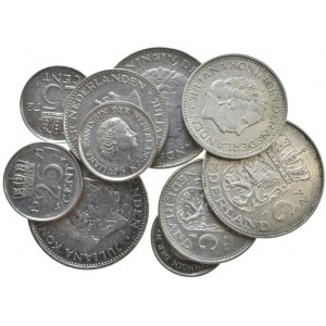 Nizozemí, Juliana 1948-1981, 2 1/2 gulden 1970, 72, 80, 1 gulden 1967, 72, 76, 25 cent 1971, 72, 75, 80, 10 ks
