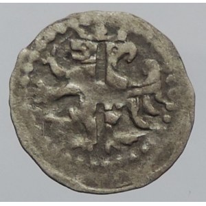 Polsko, Wladyslaw Lokietek 1306-1333, denár koruna/půlený lev a orlice, minc. Krakov, Kopicki 314, vzácnost R6, 0,228g RR