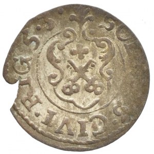 Polsko pod Švédskem, Kristína 1632 - 1654, 1 solidus 1653 Riga, nep.ned.