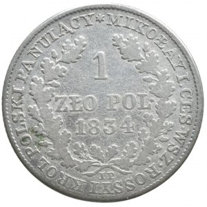 Polsko pod Ruskem, Mikuláš I. 1825 - 1855, 1 zloty 1834 IP, Kopicki 2687