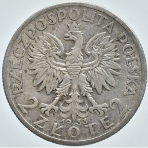 Polsko 1918-1939, 2 zloté 1933, Parchimowicz 110b, patina