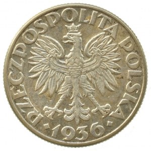 Polsko 1918-1939, 2 zloté 1936 Loď, Ag750, 4.4g, KM 30