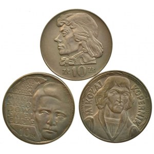 Polsko 1939-1990, 10 zlotých 1967, 1969, 1970, 3 ks