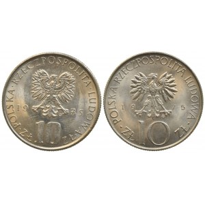 Polsko 1939-1990, 10 zlotých 1975, Prus, Mickiewicz, 2 ks