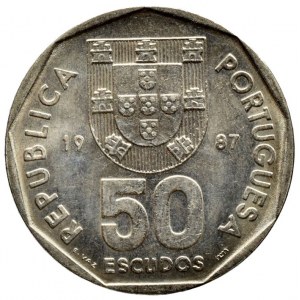 Portugalsko, 50 escudos 1987, KM# 636