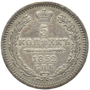 Rusko, Mikuláš I 1825-1855, 5 kopějka 1852 SPB-PA