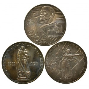Rusko, 1 rubl 1965, 1975, 1977, 3 ks