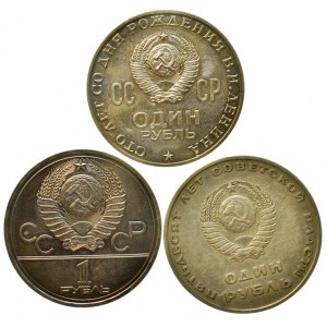 Rusko, 1 rubl 1967, 1970, 1977, 3 ks
