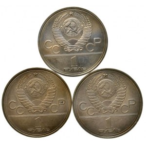 Rusko, 1 rubl 1977, 1979, 1980, 3 ks