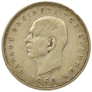 Řecko, Paul I. 1947-1964, 20 drachma 1960, KM# 85, Ag835, 7,5g