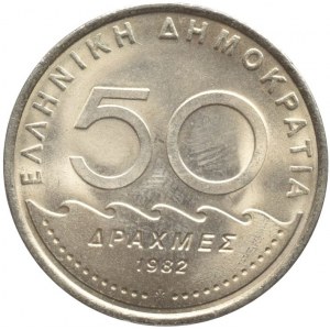 Řecko republika, 50 drachmes 1982, KM# 134