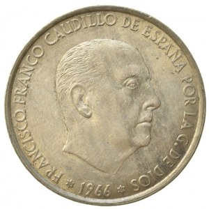 Španělsko, 100 pesetas 1966, KM# 797, Ag800, 19g