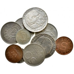 Švédsko, 1 krona 1978, 1981, 50 ore 1962, 1964, 1966, 1973,10 ore 1973, 1985, 5 ore 1972, 1981, 10 ks