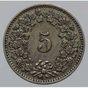 Švýcarsko, 5 Rappen 1889 B R