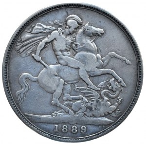 Velká Británie, Victorie 1837-1901, 1 crown 1889, KM#765, škr.hr.