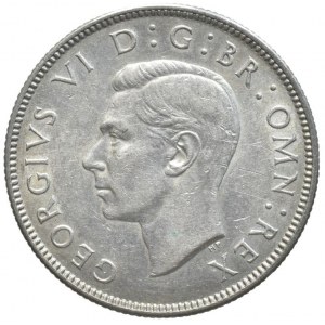 Velká Británie, George VI. 1936-1952, 2 schilling 1945, KM# 855, Ag500, 11,31g