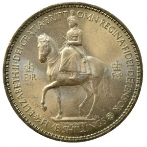 Velká Británie, Alžběta II. 1952-, Crown b.l. (1953), KM# 894