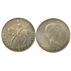 Velká Británie, Alžběta II. 1952-, Crown 1965, 25 New pence 1977, 2 ks