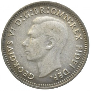 Austrálie, George VI. 1936-1952, 3 pence 1950, KM# 44, Ag500, 1,41g