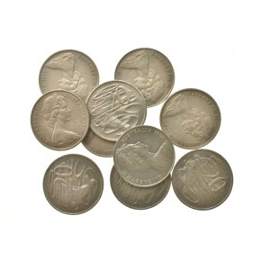 Austrálie, Elizabeth II. 1952-, 20 cents 1967, 70, 72, 74, 76, 77, 78, 80, 81, 99, 10 ks