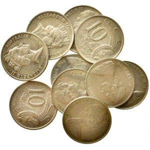 Austrálie, Elizabeth II. 1952-, 10 cents 1967, 68, 71, 74, 75, 76, 80, 83, 89, 93, 10 ks