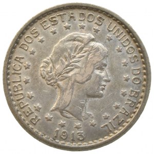 Brazílie, republika 1889 -, 500 reis 1913, KM# 512, Ag900, 5g