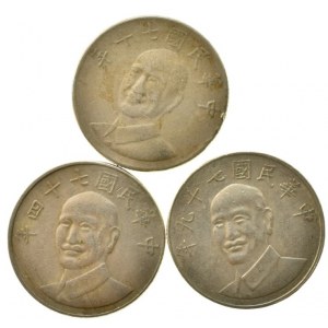 Čína, Taiwan, 10 yuan 1981, 85, 90, 3 ks