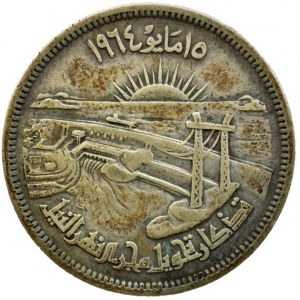 Egypt, Sjednocená arabská republika 1958-1971, 10 pistres 1964, KM# 405, Ag720, 5,0g