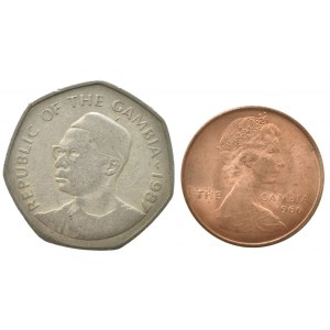 Gambie, 1 dalasi 1987, 1 penny 1966, 2 ks