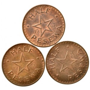 Ghana, half pesewa 1967, 3 ks