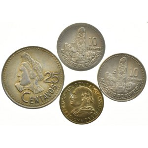 Guatemala, 25 centavos 1994, 10 centavos 1992, 94, 1 centavo 1970, 4 ks
