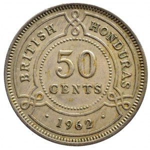 Honduras britská kolonie, 50 cent 1962, KM# 28