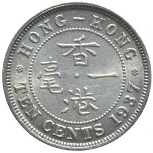 Hong Kong, George VI. 1936 - 1952, 10 Cent 1937, KM.21