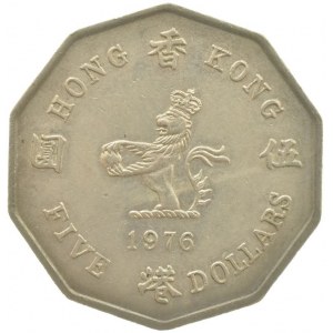 Hong Kong britská kolonie, 5 dollars 1976, KM# 39