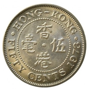 Hong Kong britská kolonie, 50 cents 1973, KM# 34