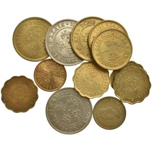 Hong Kong britská kolonie, 50 cents 1972, 1973, 1977, 1990, 20 cents 1975, 1978, 1979, 1991, 10 cents 1973, 1975, 5 cents 1967, 1972, 12 ks