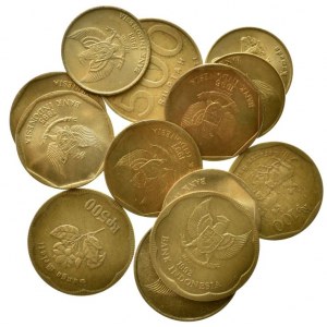 Indonésie, 500 rupiah 1991, 1992, 2000, 2003, 100 rupiah 1993, 94, 95, 96, 97, 98, 50 rupiah 1993, 95, 96, 13 ks