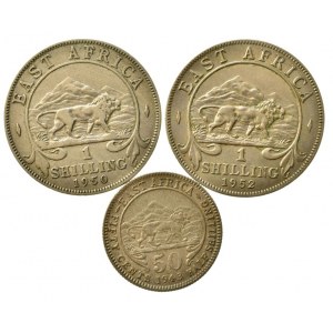 Jižní Afrika, George VI. 1936-1952, 1 shilling 1950, 1952, 50 cent 1943, 3 ks