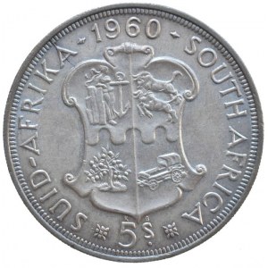 Jižní Afrika, Elizabeth II. 1952-1960, 5 shilling 1960, KM#55, sbírkový