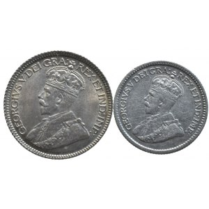 Kanada, Jiří V., 10 cents 1920, 5 cent 1916, 2 ks