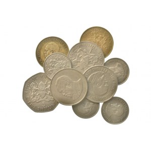 Keňa republika, 5 schillings 1985, 1 schilling 1966, 1973, 1975, 50 cents 1968, 1974, 1975, 1978, 5 cents1970, 1990, 10 ks