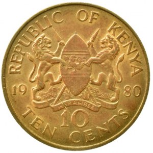 Keňa republika, 10 cents 1980, sbírkový